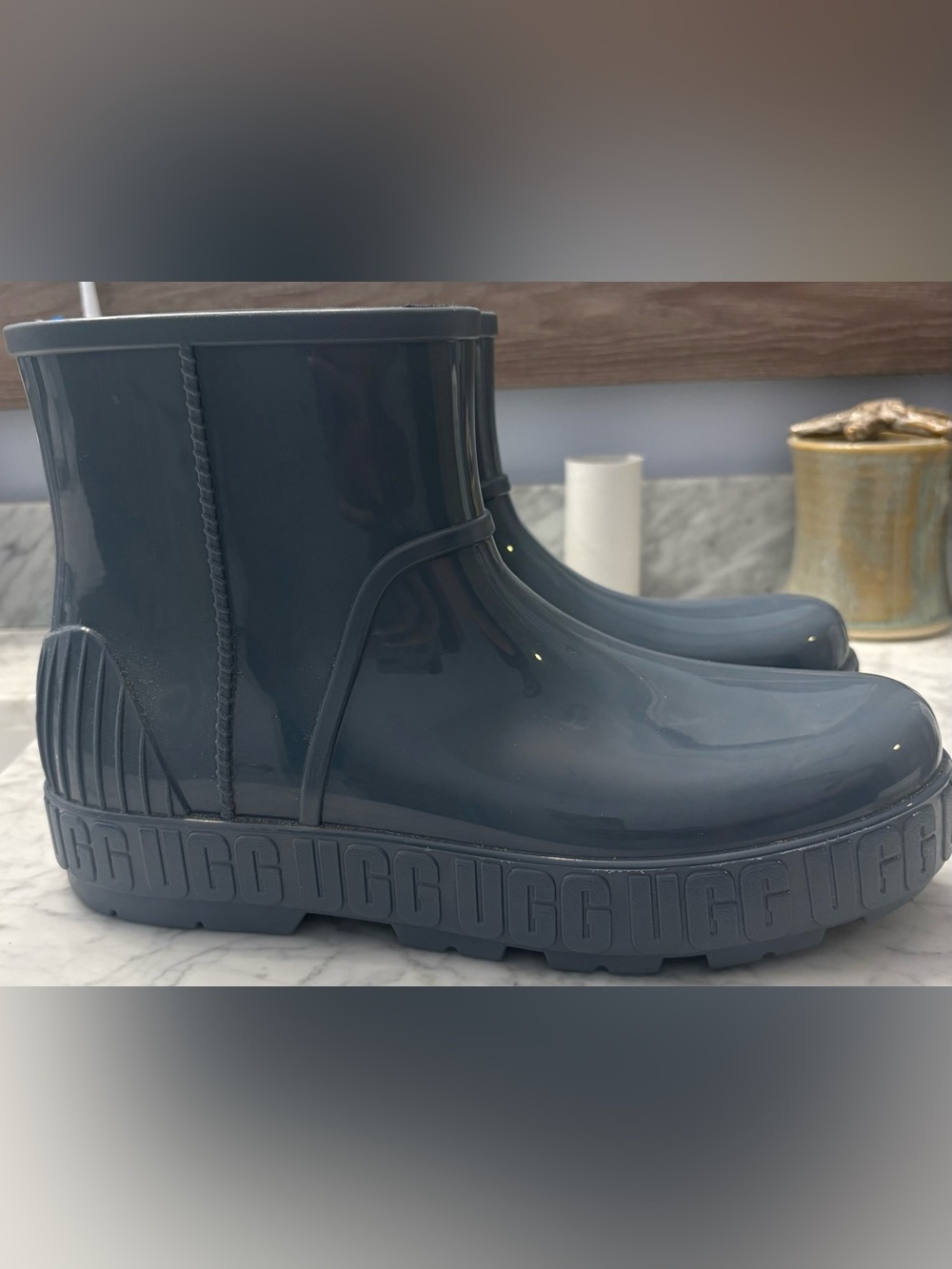UGG Glossy Blue Rain Clogs